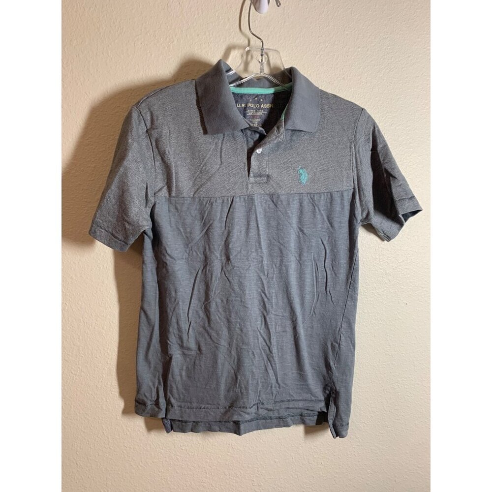 US Polo Assn Short Sleeve Polo Shirt Boys Size Large (14/16) Gray AC9
